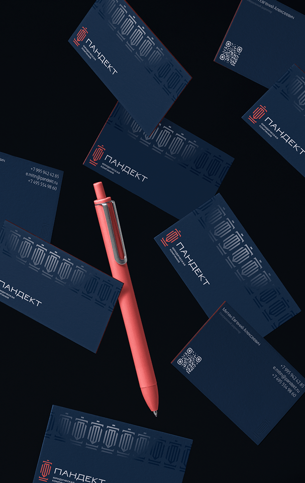 Айдентика и визитка юридической компании «Пандект»